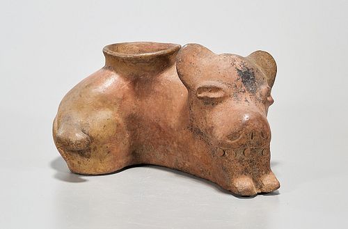 Colima Ceramic Curled Dog Vessel