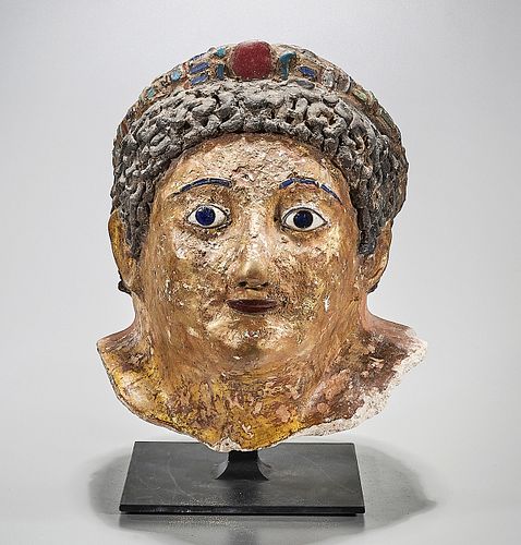 Huge Egyptian, Roman Period, Plaster Mummy Mask