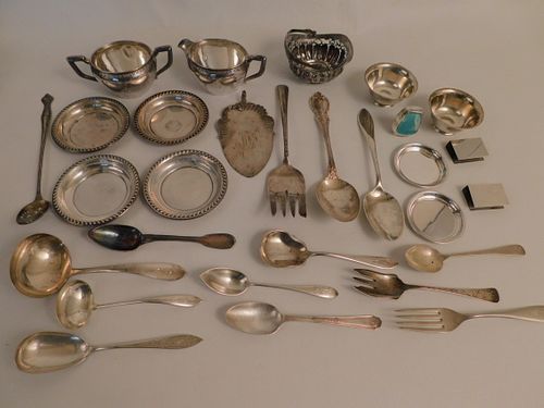 LOT OF MISCELLANEOUS SILVER ITEMS 