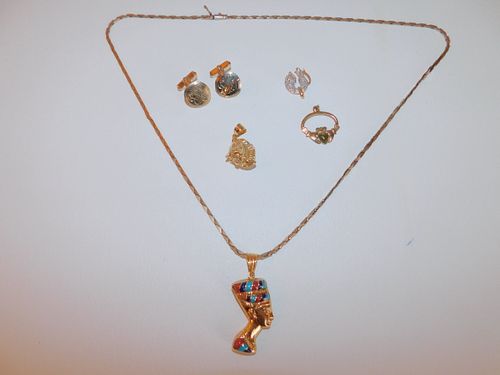 LOT GOLD JEWELRY ITEMS 