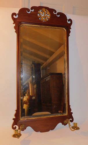 18TH C. AMERICAN CHIPPENDALE MIRROR 