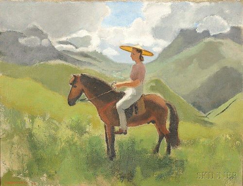 Joseph Inguimberty (1896-1971), Portrait of Alix Ayme on Horseback