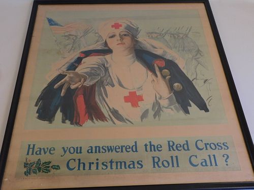 WWI POSTER - 1918 RED CROSS XMAS ROLL 