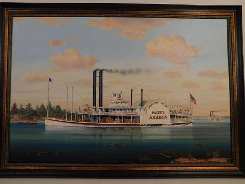 R. CARLYLE ARABIA STEAMBOAT PAINTING 