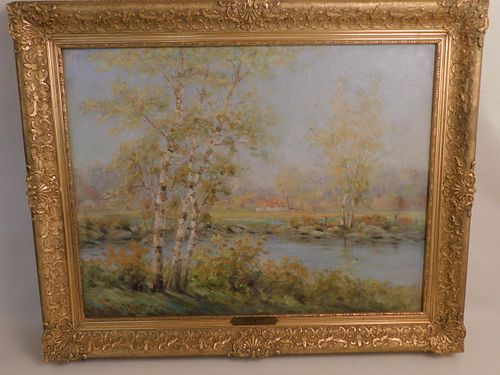 G. STERLING OIL PAINTING OF POND
