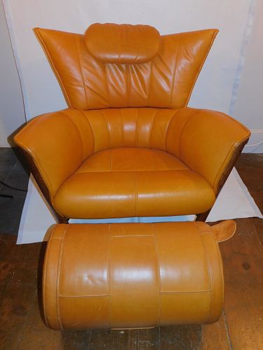 PACIFIC GREEN WING CHAIR & OTTOMAN