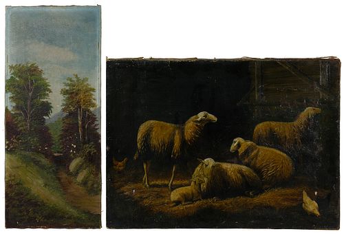 G L Beach (European, 19th Century) 'Sheep' Oil on Canvas