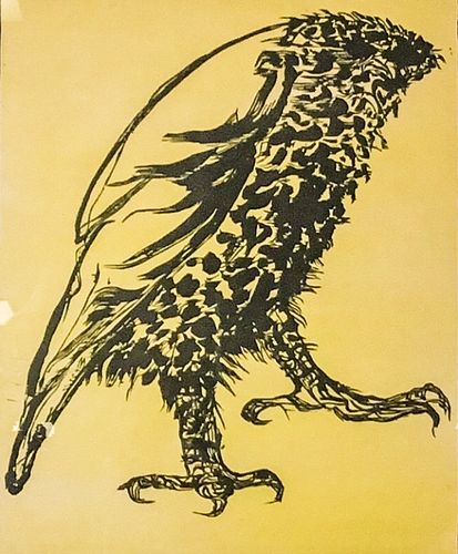 Leonard Baskin Wood Engraving Owl