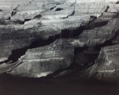 Black and White Photo of a Canyon