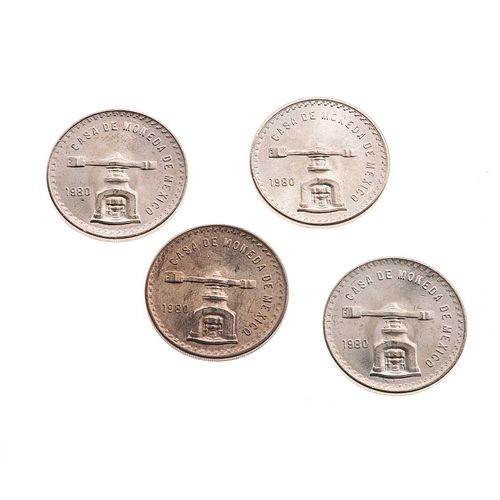 Cuatro monedas en plata .925 Onza Troy. Peso: 134.6 g.