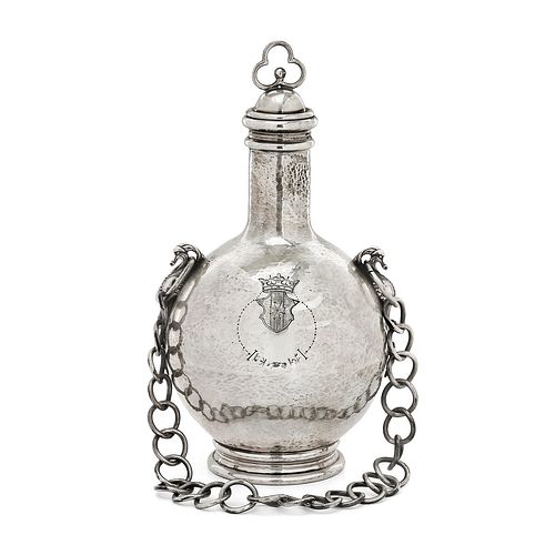 Calderoni - A silver bottle, Italy 20th Century, Calderoni