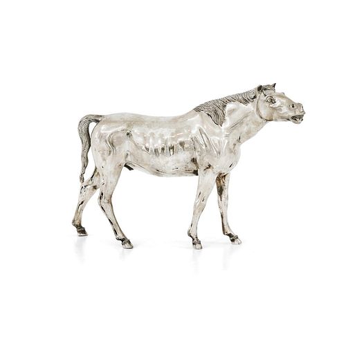 A silver lamineted horse, Europe 20th Century