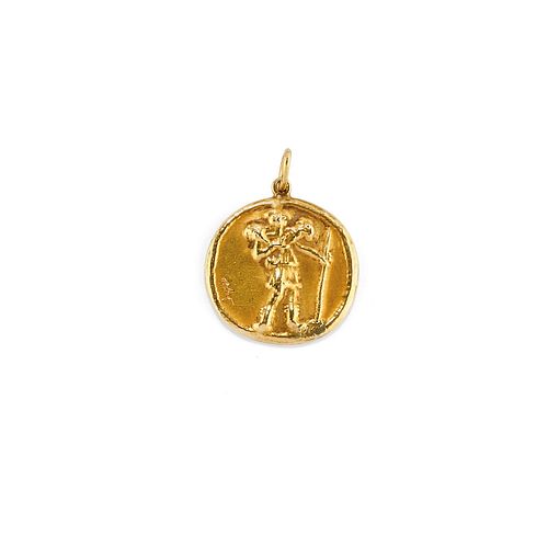 Afro - A 18K yellow gold pendant, Afro for Masenza Roma