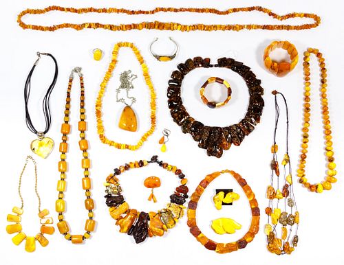 Yellow and Black Amber Jewelry Assortment