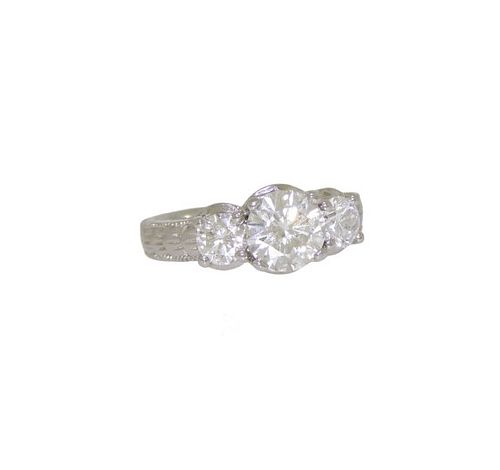 Platinum 3 Stone Diamond Ring Retail $19,500