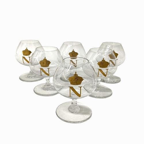 (6) Baccarat Crystal Napoleon Brandy Snifters