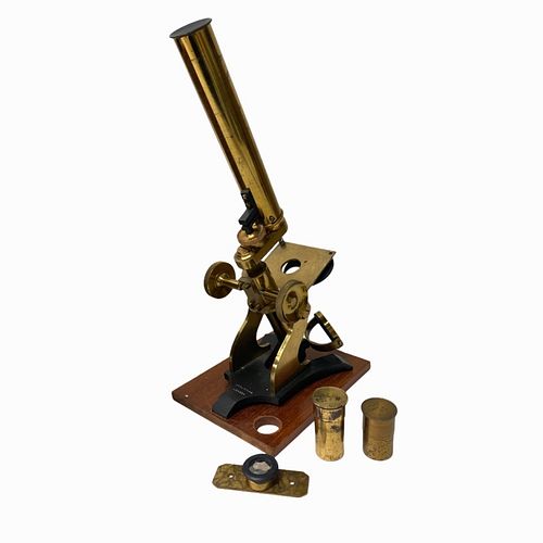Vintage 1870s J. Hicks Brass Microscope