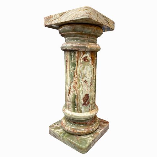 Large Green Marble Column Pedestal