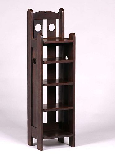 Stickley Brothers Circle Cutout Magazine Stand c1910