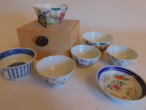 7 ANTIQUE CHINESE PORCELAIN CUPS 