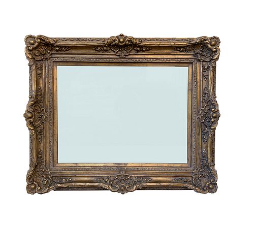 Large Carved Mirror With Gold Gilded Frame 55 w X 45 h
