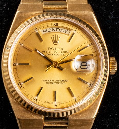 Rolex 18K Yellow Gold Day-Date Wristwatch, 1982