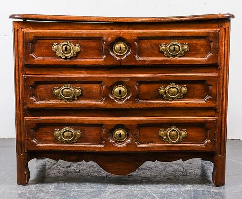 Continental Bowfront Wood Commode, Antique