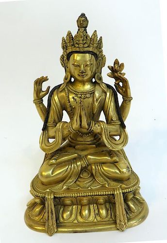 Qing Era Gilt Bronze Buddha