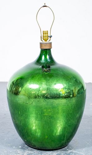 Large Modern Green Mercury Glass Table Lamp