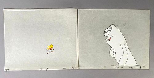 Animation Cels, White Monster and Speedy Gonzalez