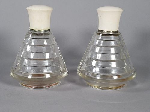 Pair of Art Deco Period Gentleman's Dresser Bottles