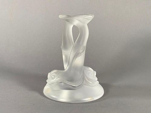 Lalique Molded and Frosted Glass Dolphin Figure
