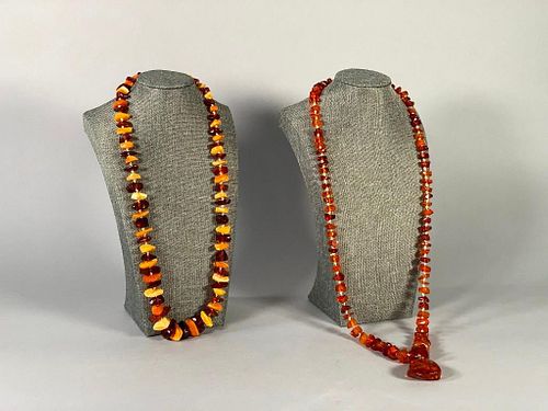 Two Natural Amber Bead Strands