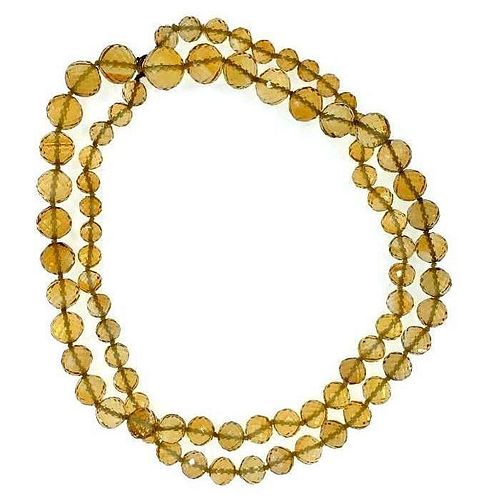 Natural Faceted Citrine Bead Necklace
