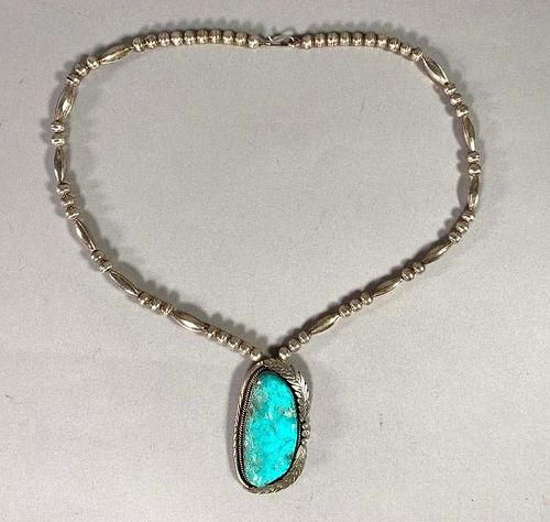 Angela Lee Sterling and Turquoise Necklace