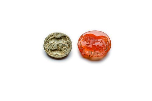 Lot of 2 Anciwent Roman Intaglios with Animals c.2nd-4th century AD. 