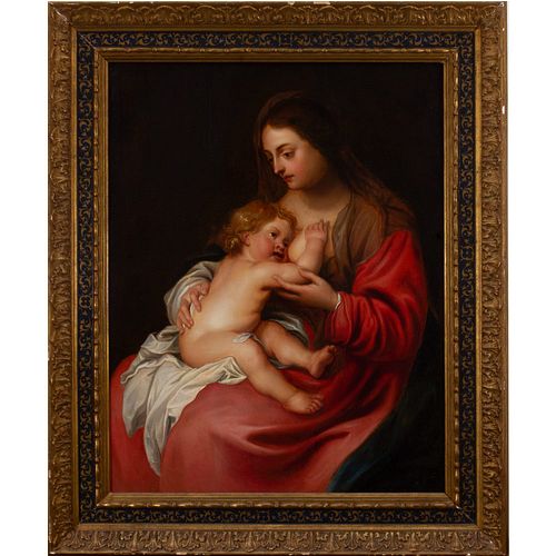 Escuela flamenca del siglo XVII. Seguidor de Anthony van Dyck. "Virgen con Niño".