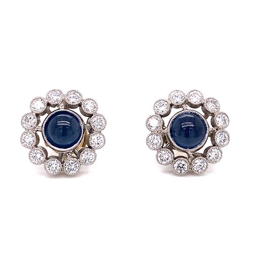 Platinum 18K Sapphire Diamond EarringsÊ