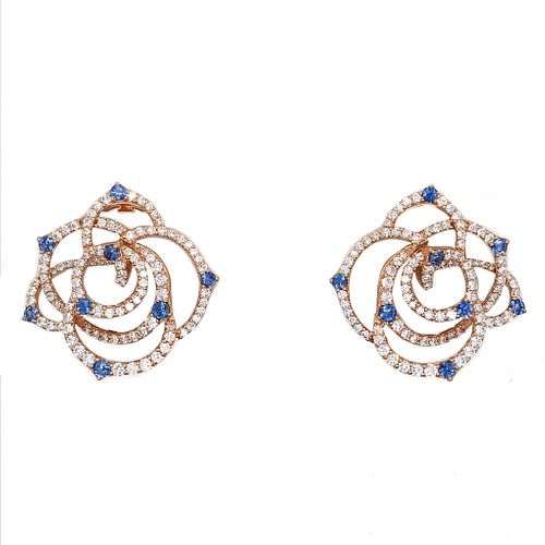 18K Diamond & Sapphire Carvelli Earrings