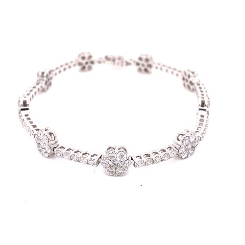 18K Diamond Flower BraceletÊ