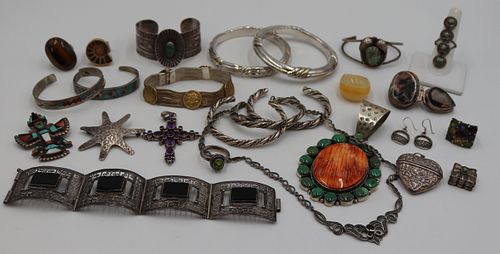 JEWELRY. Assorted Silver Jewelry Grouping.