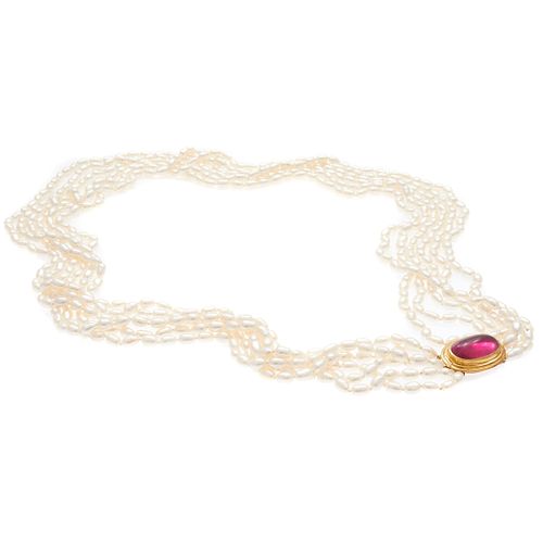 Gump's Tourmaline, Fresh Water Pearl, 18k Necklace