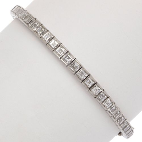 Diamond, Platinum Line Bracelet