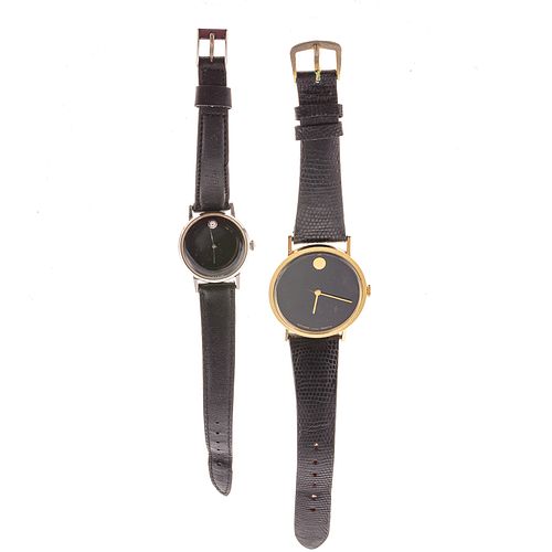 A Pair of 14K Movado Wrist Watches