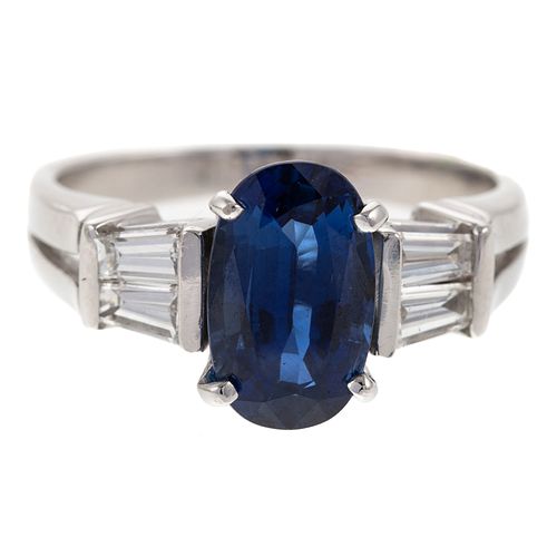 A 2.52 ct Sapphire & Diamond Ring in 18K