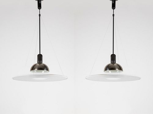 Achille Castiglioni - Two Fresbee mod. Ceiling lamps