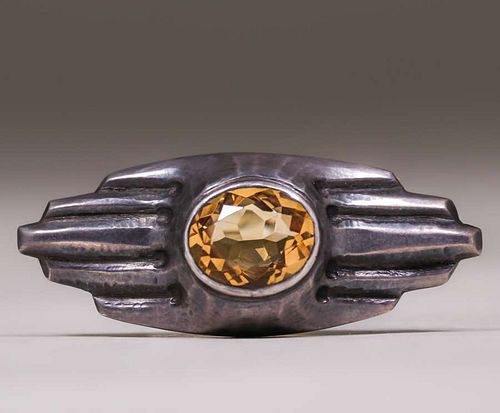 Harry Dixon Hammered Sterling Silver Brooch 1933