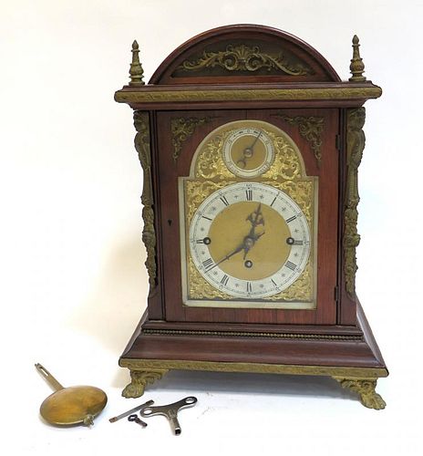 Triple Fusee Rosewood Chime Clock