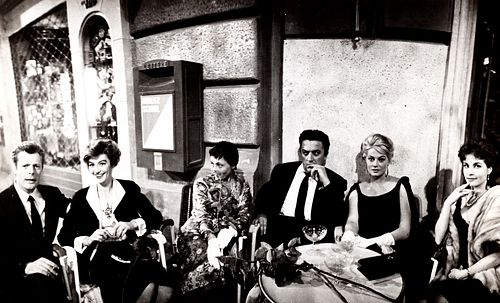 Anonimo - Mastroianni, AimeÃ©, Rainer, Fellini, Ekberg and Fourneux, years 1960