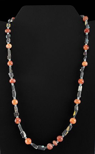 Roman Carnelian & Glass Bead Necklace